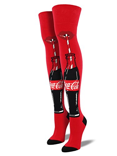 Women's Over The Knee Just A Sip Socks, Red 9-11