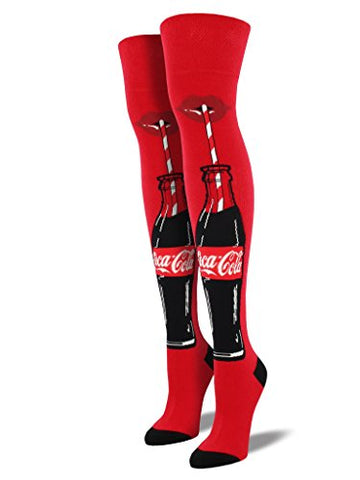 Women's Over The Knee Just A Sip Socks, Red 9-11