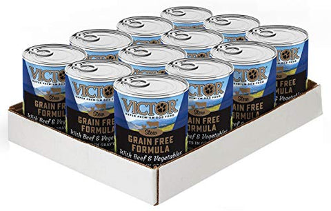 MID AMERICA PET FOOD VICTOR GRAIN FREE CANNED DOG FOOD W/GRAVY BEEF/VEGETABLE 13.2 OZ