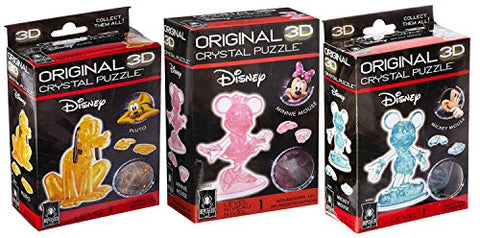 Bepuzzled 3D Crystal Puzzles Pluto, 
Bepuzzled 3D Crystal Puzzles Mickey Mouse, and
Bepuzzled 3D Crystal Puzzles Minnie Mouse