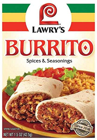 Lawry's Burrito Spices & Seasonings, 1.5 Ounce (Pack of 12)
