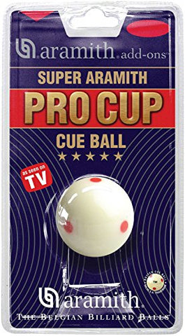 Super Aramith Pro Cup Cue Ball 2"1/4 (6 Red Dots) In A Blister