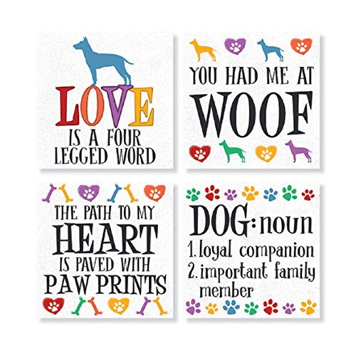 "Fun Dog" Square House Coaster Set