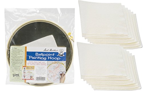 Aunt Martha's- Ballpoint Painting Hoop 10" (1 Pack) and Replacement Blotters 6/Pkg (2 Packs)