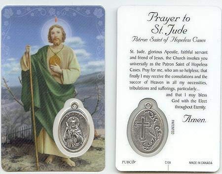 St. Jude Holy Card With Medal (Card)