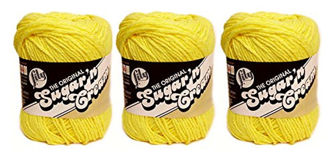 Bulk Buy: Lily Sugar 'n Cream Solids 100% Cotton Yarn (3-Pack) (Sunshine #0073)