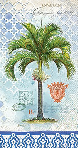 Celebrate the Home Vintage Tropical 3-Ply Paper Guest/Buffet Napkins, Royal Palm, 16-Count
