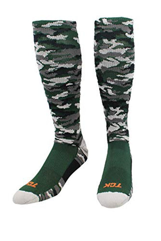 Woodland Camo Over-Calf, Heel/Toe, Dark Green, Medium