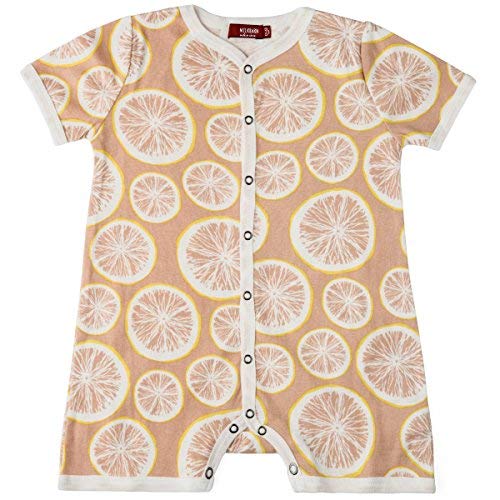 Organic Shortall Romper, Grapefruit, 3-6M