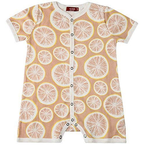 Organic Shortall Romper, Grapefruit, 6-12M