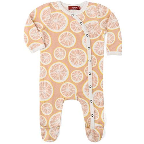 Organic Footed Romper, Grapefruit, 3-6M