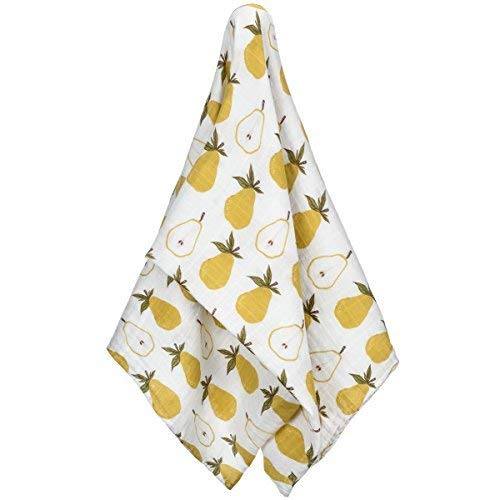 Organic Muslin Swaddle, Green Pear, 47"x47"