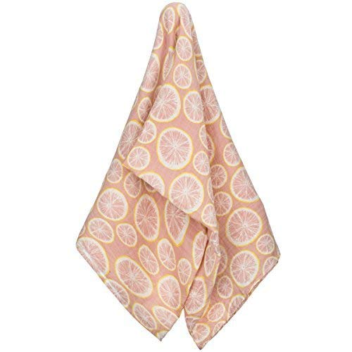 Organic Muslin Swaddle, Grapefruit, 47"x47"