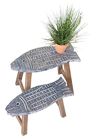 set of 2 wooden fish risers