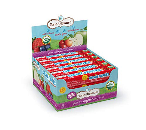 Torie & Howard Sour Chewie Fruities Organic Candy, Sour Cherry Flavor - 2.1oz Stick Packs