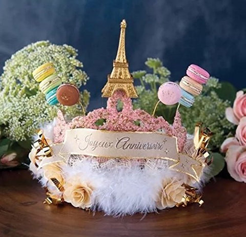 Glitterville, Eiffel Tower/Cake Tiara, Joyous Anniversaire, 7"