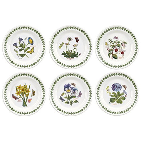 Portmeirion Botanic Garden Classic S/6 Side Plates, 6.5" (daisy, Convolvulus, Narcissus, Primula, Pansy and Fuchsia)