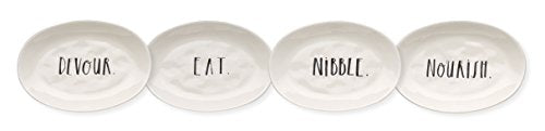 Stem Print Oval Plates Set of 4