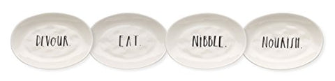 Stem Print Oval Plates Set of 4