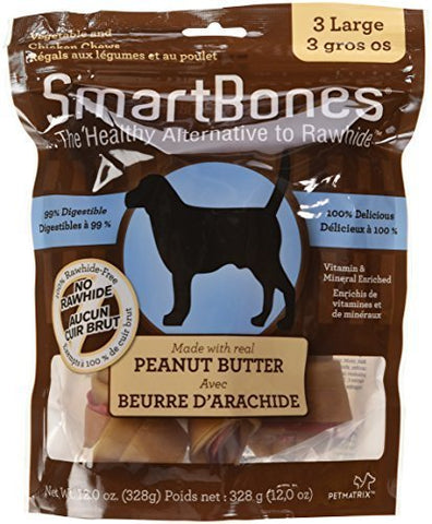 SmartBones, Peanut Butter, Large - 3 pack