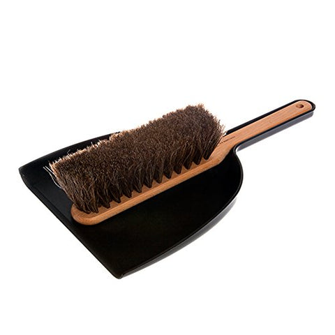 Dustpan & Brush Set Black - Beech/Horse Hair