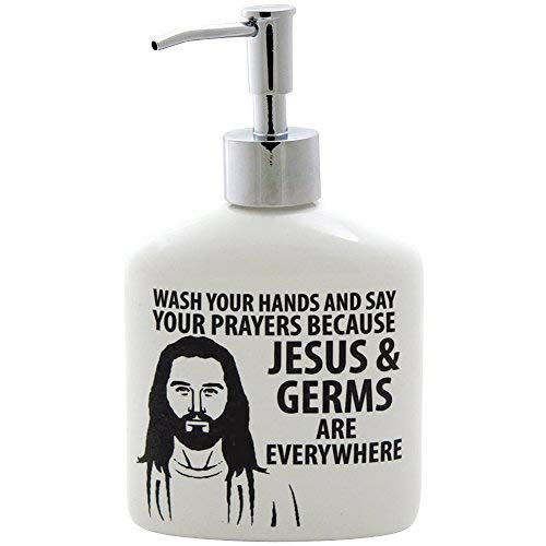 Enesco Jesus And Germs Soap Dispenser