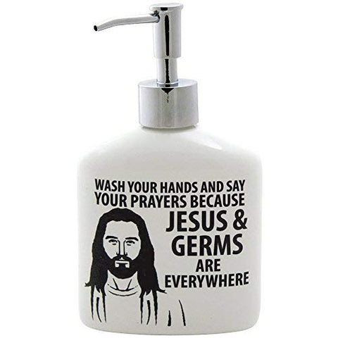 Enesco Jesus And Germs Soap Dispenser