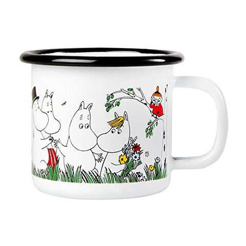 Moomin Colors Enamel mug 1,5dl Happy Family