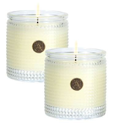 Orange and Evergreen Textured Glass Candle - 6 oz