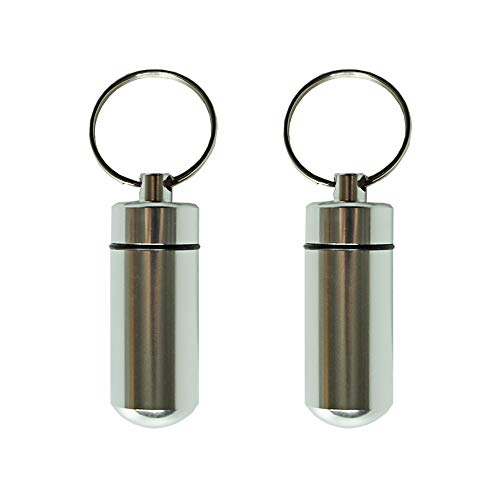 Silver Pill Holder Keychain