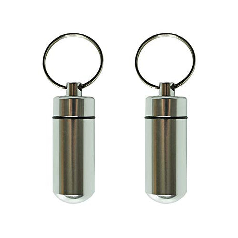 Silver Pill Holder Keychain