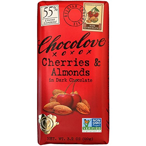 Chocolove Cherries and Almonds in Dark Chocolate Bar, 3.2 oz