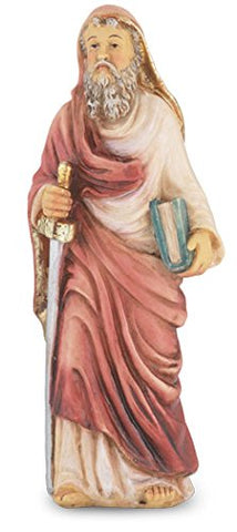 Cold Cast Resin Hand Painted Statue of Saint Paul in a Deluxe Window Box