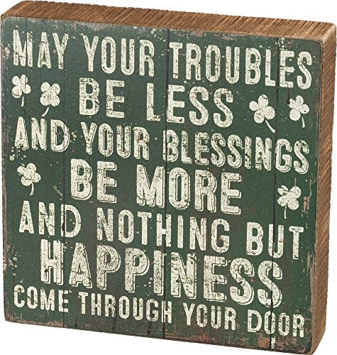 Box Sign - May Your Blessings 8" x 8" x 1.75"