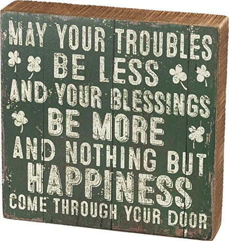 Box Sign - May Your Blessings 8" x 8" x 1.75"