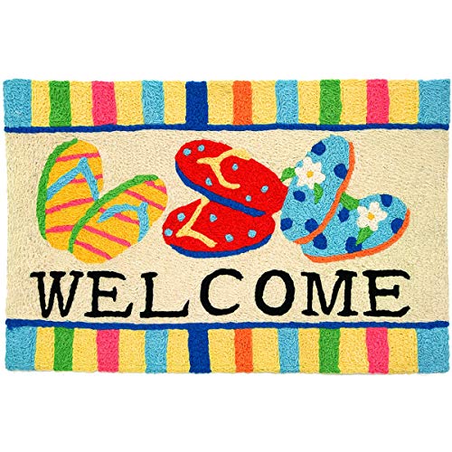 Jellybean Bright Colors Flip Flop Welcome Accent Area Rug 30 X 20 Inches