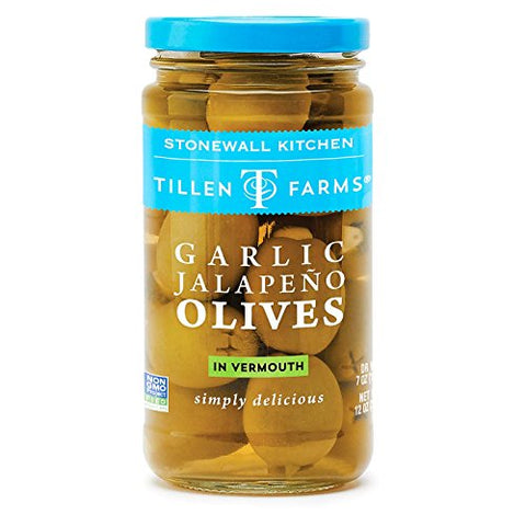 Tillen Farms Garlic Jalapeno Olives, 12 oz