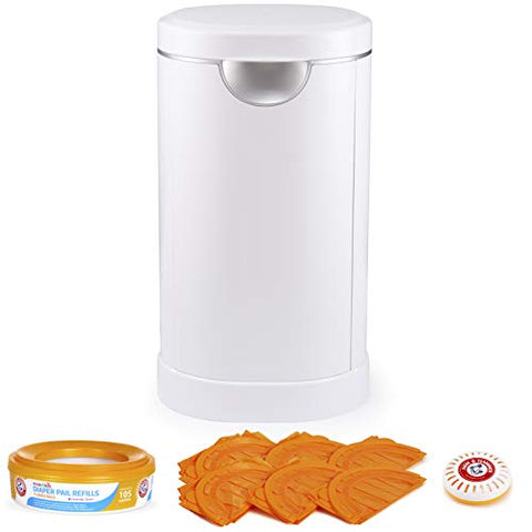 Munchkin Diaper Pail Starter Set, Powered by Arm & Hammer, 1 Month Refill Supply