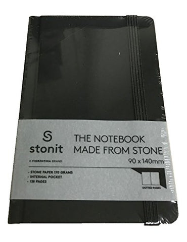 Stonit Stone Paper Journal with Bungee Closure (Black, 3.5x5.5)