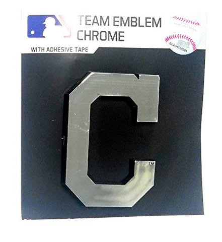 Team ProMark Cleveland Indians C logo CE Silver Chrome Color Raised Die Cut Auto Emblem Decal Baseball
