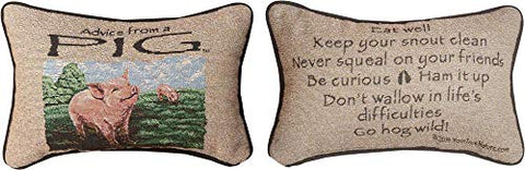 Advice From A Pig -ytn-word Pillow - 12.5x8