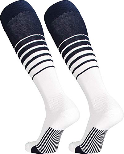 Breaker Over-Calf, Heel/Toe, Navy-White, Large