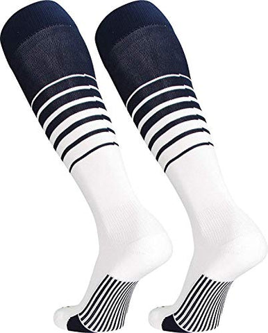 Breaker Over-Calf, Heel/Toe, Navy-White, Large