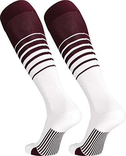 Breaker Over-Calf, Heel/Toe, Maroon-White, Medium