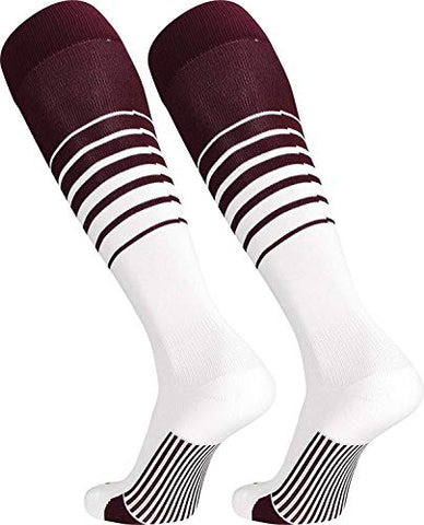 Breaker Over-Calf, Heel/Toe, Maroon-White, Medium