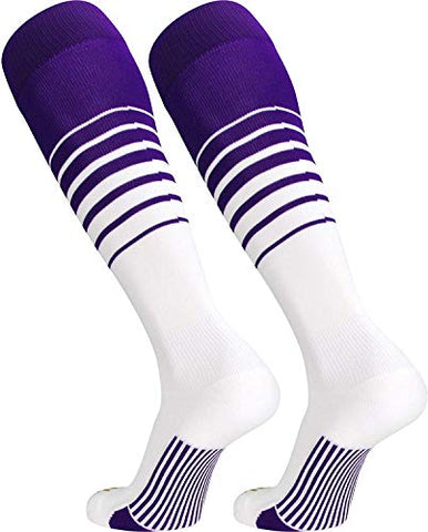 Breaker Over-Calf, Heel/Toe, Purple-White, Small
