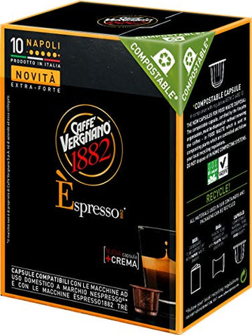 Caffe Vergnano Napoli Espresso Capsule Compostable 10/5gr