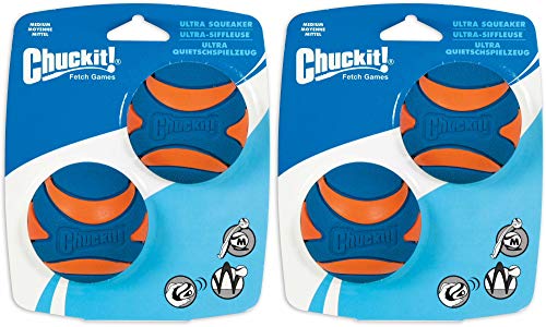Canine Hardware Chuckit! Ultra Squeaker Ball, Medium 2 pack