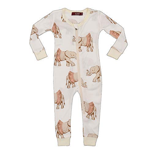 Bamboo Zipper Pajama, Tutu Elephant, 3-4Y