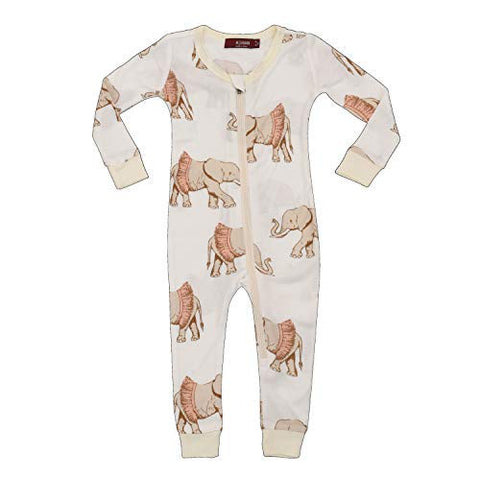 Bamboo Zipper Pajama, Tutu Elephant, 3-4Y